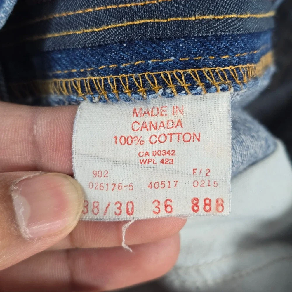 Vintage Levis 517 Orange Tab Jeans Mens 38x30 Made in Canada Dark Wash Bootcut
